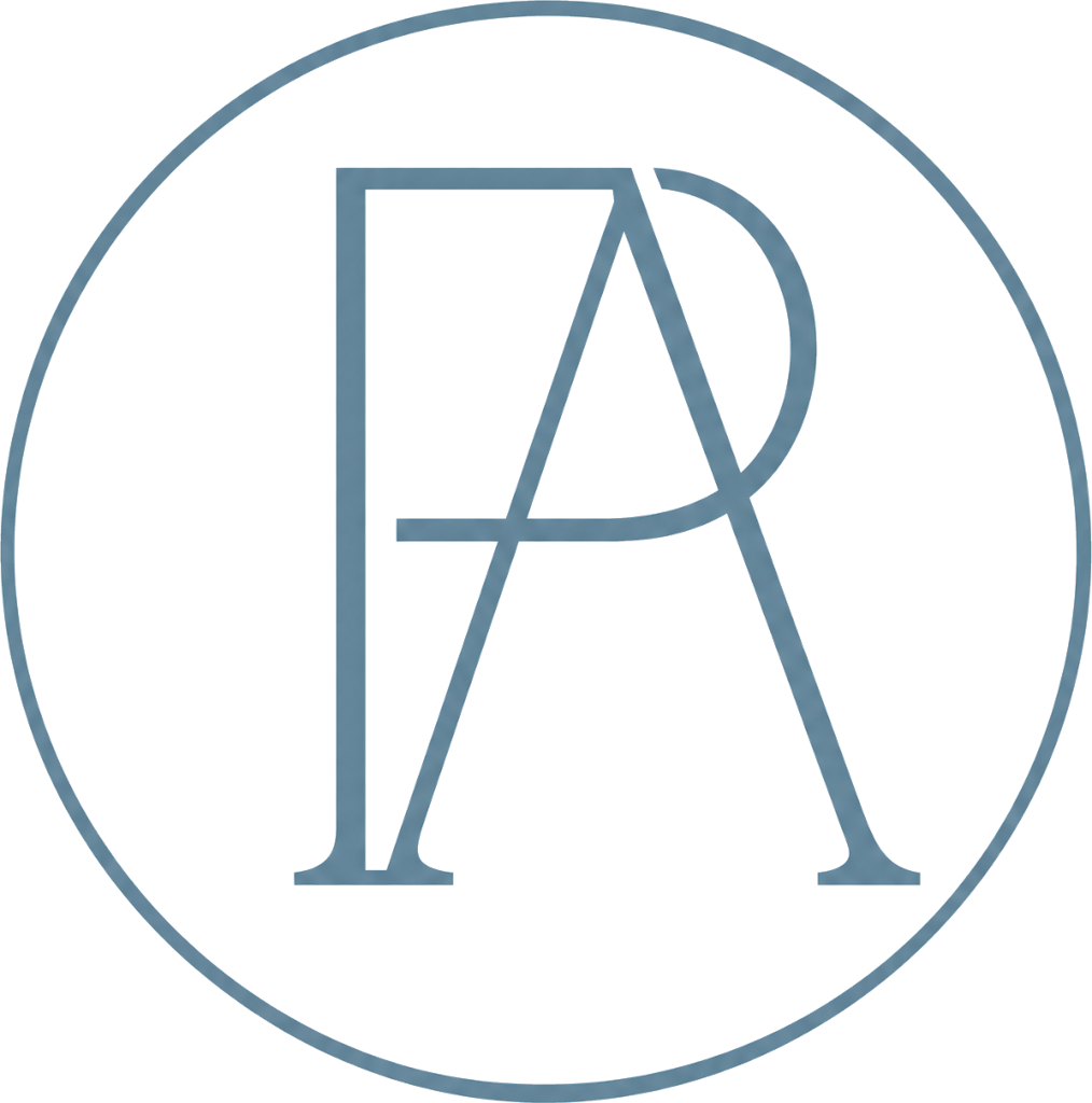 The Dr Paree monogram inside a thin circle, my seal